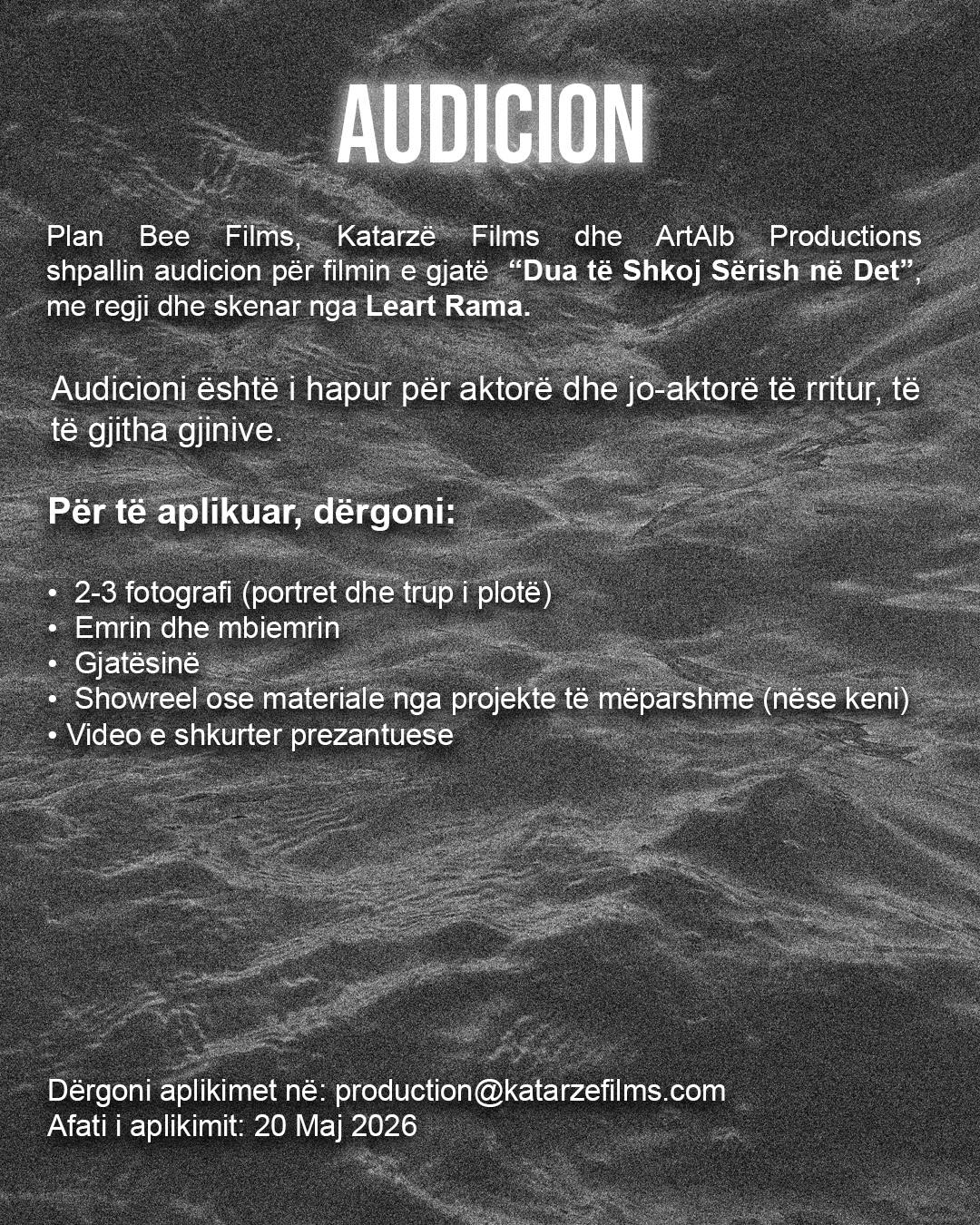 Audicion - Film i gjatë - Dua të Shkoj Sërish në Det